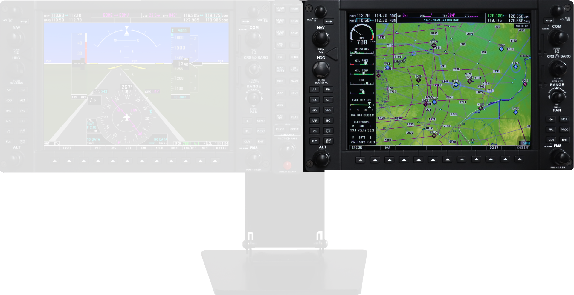 View on the MFD-Panel of the BADT